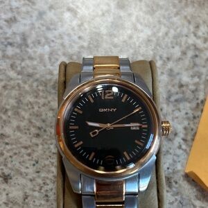 DKNY Black and Gold Tone Watch